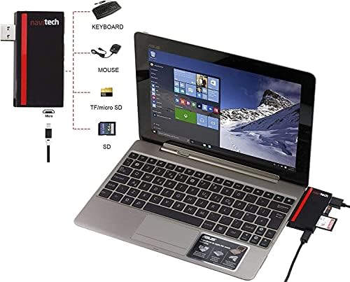 Navitech 2 em 1 laptop/tablet USB 3.0/2.0 Adaptador de cubo/entrada Micro USB com SD/Micro SD Reader compatível com asus Chromebook C424 14
