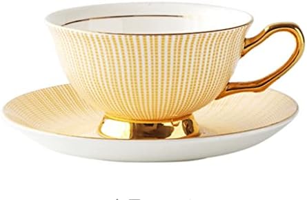 Quesheng vintage European Tea Coffee Cup Set Gold Bone China Cerâmica Copa de Tea Cup de porcelana Golada Luxo Tazas