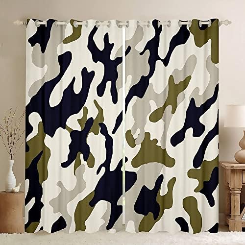 Cortinas e cortinas de camuflagem erosébrida cortinas de camuflagem para crianças decoração de quarto de adultos para