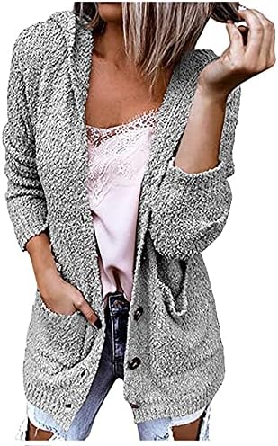 ADSSDQ Ip engrosse manga longa Sweater relaxado com casaco quente e com capuzes mais longos e com capuzes de com capuzes