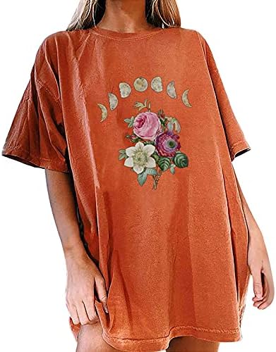 Camisetas de tie-dye t-shirts camisetas de manga longa para mulheres vintage solto em ajuste de pescoço quadrado respirável no verão casual