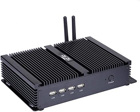 Partaker Mini Mini Desktop Computer, PC industrial sem ventilador, Intel Core i5 3317U, 8 GB de RAM 240 GB SSD, 2xnics, 4xusb 3.0, 4xcom RS232, porta HD, chassi de liga de alumínio, Windows 11 Pro.