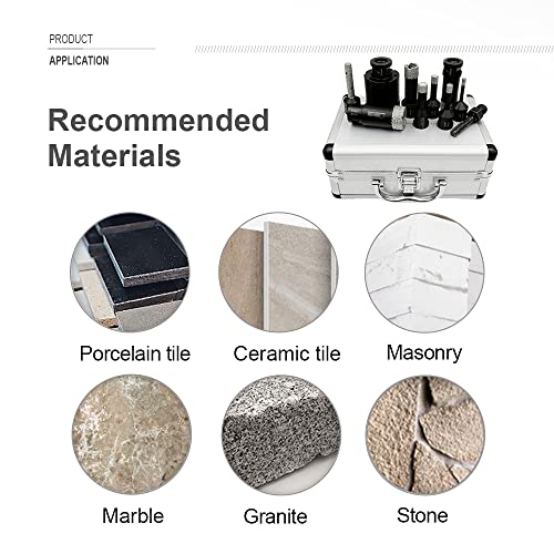 Kit de serra de broca de diamante shdiatool para porcelana mármore de cerâmica e 1pc de diamante chanfro bits chanfal