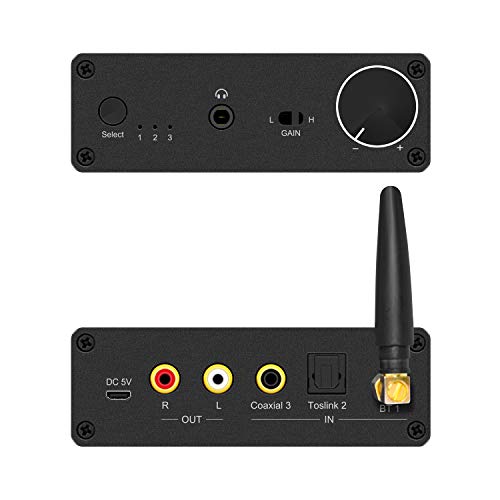 Conversor de áudio digital a analógico de 192kHz DAC SPDIF TOSLINK OPTICO/COAXIAL A ANALÓGICO ESTÉRIO RCA L/R & 3,5mm Conversor de áudio com controle de volume