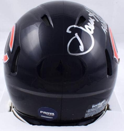 Dan Hampton autografou Chicago Bears Speed ​​Mini Capacete com HOF - Prova *Silver - Mini capacetes da NFL autografados