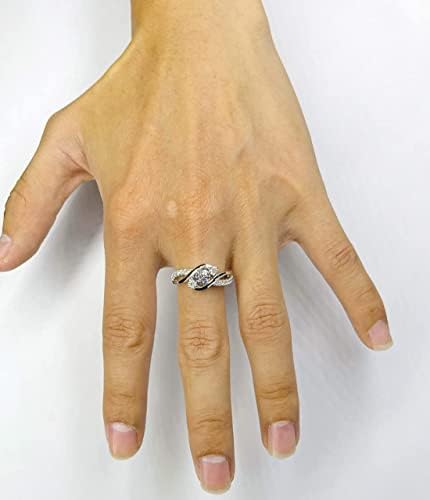 ZLAEBL 1.1 CT Três anéis de noivado de moissanita para mulheres 925 Sterling Silver Twisting Moissanite Rings Platinum Plated Silver