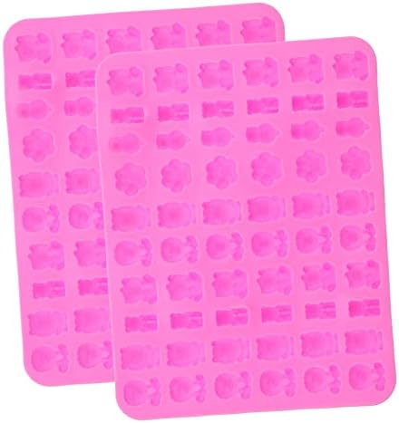 Angoily 2pcs 60 moldes de animais moldes de chocolate moldes gomosos moldes de doce silicone molde molde molde bandeja moldes de silicone de cachorro pata moldes de silicone de selo de cera molde diy mofo rosa rosa rosa rosa rosa