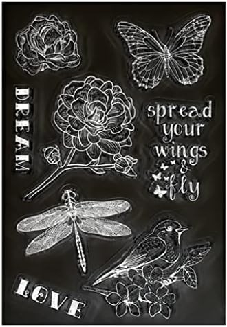 DdouJoy Flowers Butterfly Bird Dragonfly Dream Background Background Selfs para decoração de cartas e recortes DIY 3020947