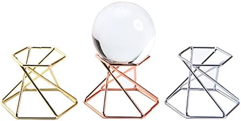 Ainvhh 3 PCs HEXAGON Metal Display Stand Mystical Quartz Ball Photography Props Fengshui Spheres de adivinhação Base de bola de vidro