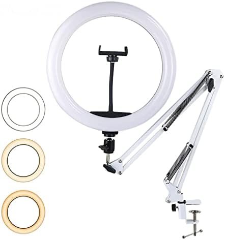 WSSBK LED profissional Selfie Ring Camera Câmera Phone USB Ring Lamp fotografia Luz com suporte de braço longo