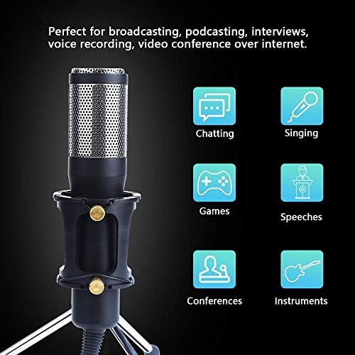 KXDFDC Upgrade Professional Condenser Microfone para computador com Stand for Phone PC Studio Microfone USB microfone