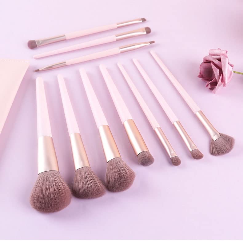 Conjunto Sxnbh de 10 escovas de maquiagem Ferramentas de maquiagem portátil Brush escova de escova de escova de olho