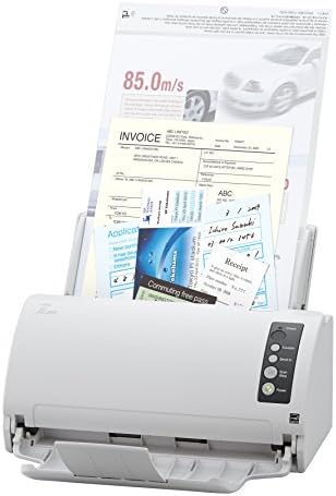 Scanner de documentos coloridos Fujitsu Fi-7030 PA03750-B001 ADF 600 x 600 dpi A4 27ppm / 54 IPM Velocidade total-branca