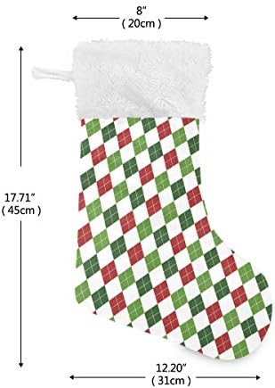 Meias de natal alaza clássico personalizado grandes decorações de meia para férias em família decoração de festas 1 pacote, 17,7 ''