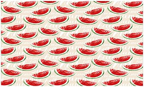 Ambesonne Fruits Titular da escova de dentes cerâmica, aquarela de melandezas frescas Menilhões de pincel de pincel de alimentos de verão gostoso, bancada versátil decorativa para banheiro, 4,5 x 2,7, creme vermelho jade verde verde