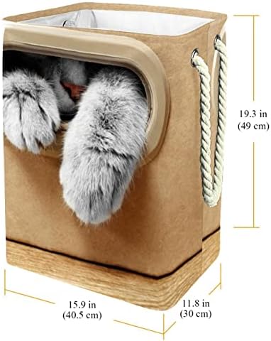 Cesta de lavanderia com alças cesto de lavanderia dobrável à prova d'água para caixas de armazenamento Organizador da casa do quarto CAT CAT CATO NO