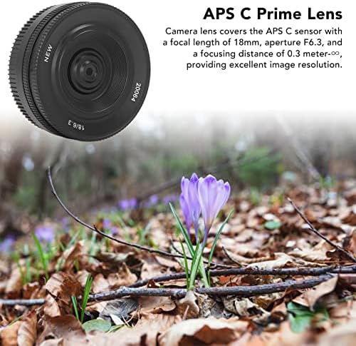 18mm F6.3 Lente Prime, lente fixa Ultra Fine Mirrorless Lens para Fujifilm X A1 X A10 X T1 X T100 X PR01 X E1 X E2S,