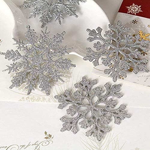 2022 10pcs Glitter Snowflake Ornamentos de natal