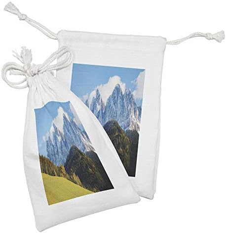 Conjunto de bolsas de tecido paisagístico de Ambesonne de 2, colinas ensolaradas de Meadow View Outdoor Santa Magdalena