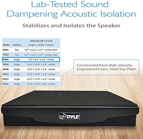 Pyle Sound Onsoring Speaker Riser Foam - Audio Acoustic Isolation Platform Platform Pads Recoil Estabilizador com Base Base