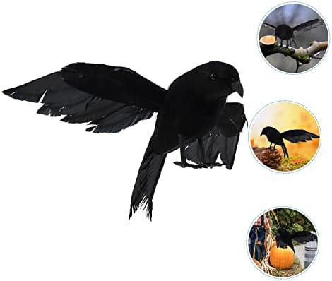 ABAODAM 3 PCS Simulação Crow para Cuartos Decor de desktop decoração preta decoração de Halloween Halloween Crow Party Decorações de Halloween Props Crow Decoration for Halloween corvo brinquedo