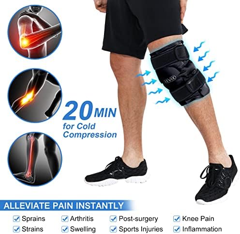 Revix Hot Cold Therapy Packs de gelo para lesões de joelhos manga de compressão e envoltórios de gelo para alívio da dor no