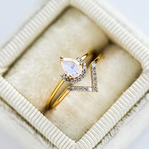 NSQFKALL Moda requintada Drop em forma de diamante Anel de zircão para mulheres anel de noivado anel de estrela da filha