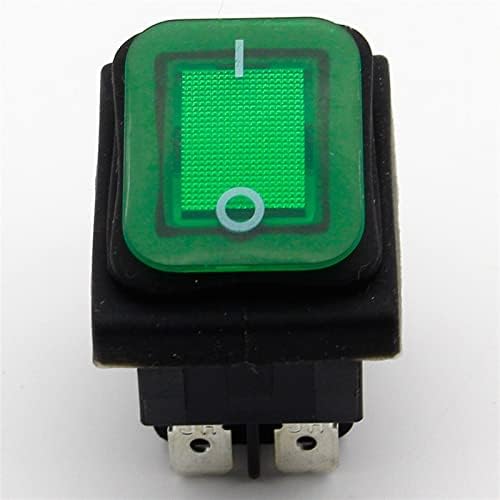 1PCS Green água impermeabilizada Rocker Toggle Switch IP55 4pin 2Position AC250V/16A LED iluminado