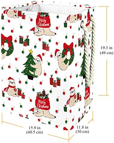 Papai Noel preguiçosa com presentes cestas de armazenamento de cesta de lavanderia embutido forro com suportes destacáveis