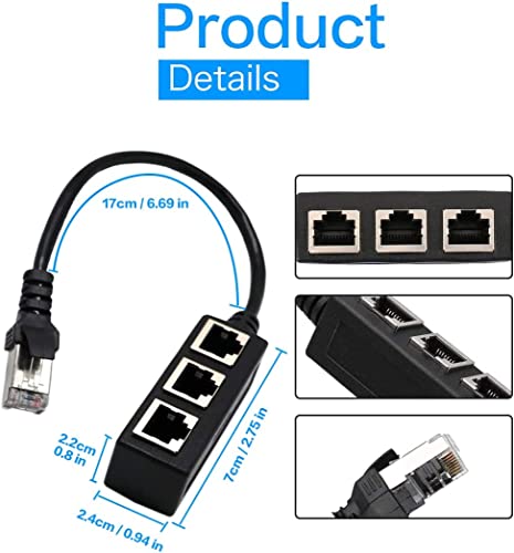 Couplador Ahybzn RJ45, Couplador Ethernet, Couplador de linha para Super Cat5, Cat5e, Cat6, Cat7 Lan Ethernet Socket Adapter,