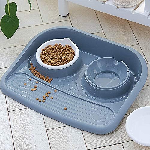 Lliang Bowls Bowls Pet Alimentador de cão Bowls para cães gatos gatos tigela de pet tigela plástica porto duplo alimentador de água
