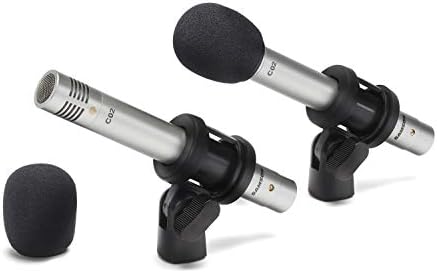 Stand Microfone para Microfone de Desktop Samson MD5 e pára-brisas de microfone de espuma de espuma no palco, preto