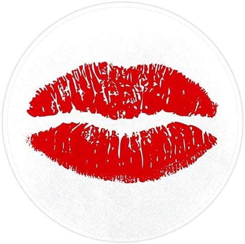 Heoeh Red Kiss Lips, capacho sem escorregamento de 15,7 de tapete redondo tapetes tapetes para crianças quarto de bebê quarto berçário