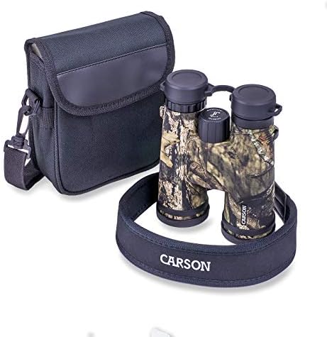 Carson JR Série 10x42mm Mossy Oak Camuflagem Binóculos à prova d'água para caça, observação de pássaros, visão de visão, safári,
