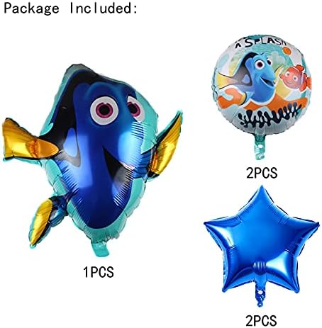 Encontrando suprimentos para festas Nemo 5pcs Encontrando balões de folha de Nemo para crianças Decorações de chá de
