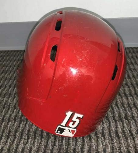 Nick Senzel Cincinnati Reds Game Usou Helmet 1st Career HR! MLB Auth, assinado - MLB Autographed Game Usado Capacetes usados