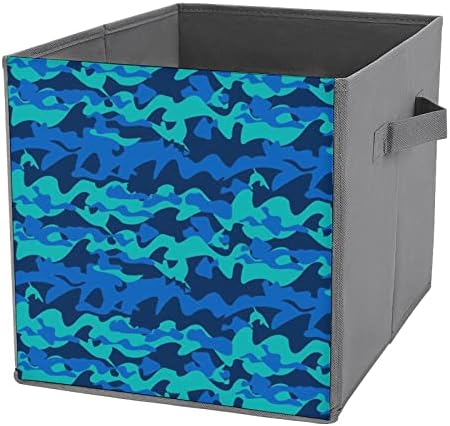 Nudquio Dolphin camuflando caixas de armazenamento dobráveis ​​caixas dobráveis ​​Cubo de tecido Organizador simples com alças para