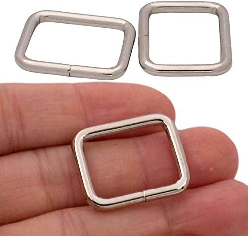 Anel de metal anel fivelas de correia quadrada tira de correia de correia para bolsa para bolsa não soldada 3/4 x