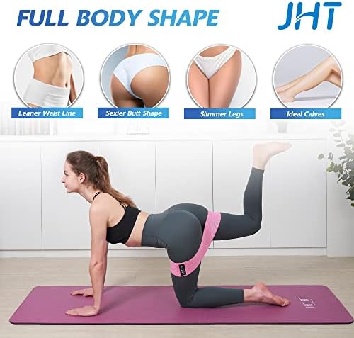 JHT Bandas de resistência para as pernas Butt, 3 níveis Bandy Hip Bands para exercícios de exercício Fitness Yoga Gym
