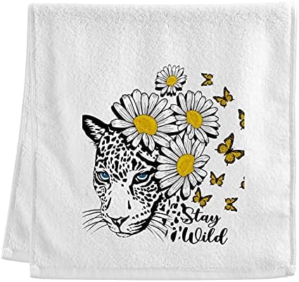 Alaza toalhas de mão panos, permanecem borboletas selvagens e margaridas citação positiva flor Ultra macia e