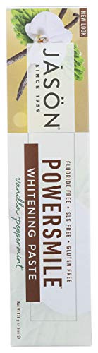 Jason Power Smile Antiplaque e pasta de clareamento, Vanilla Powermint, 6 onças