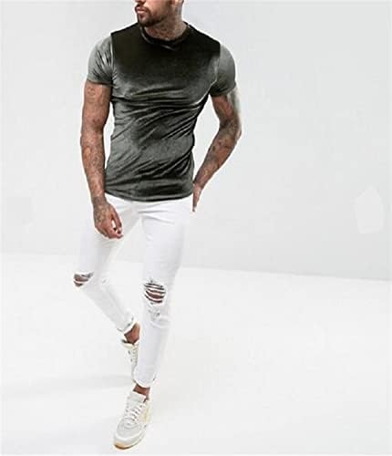 2023 Novo homem de veludo moda de veludo moda de moda slim slim mangas curtas simples t camisetas na moda camisetas
