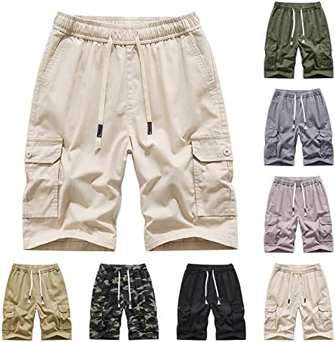 Toprenddon Men's Solid Elastic Stretch Shorts Summer Relaxed Fit Cotton Casual A Outdoor Beach Lightweight Shorts