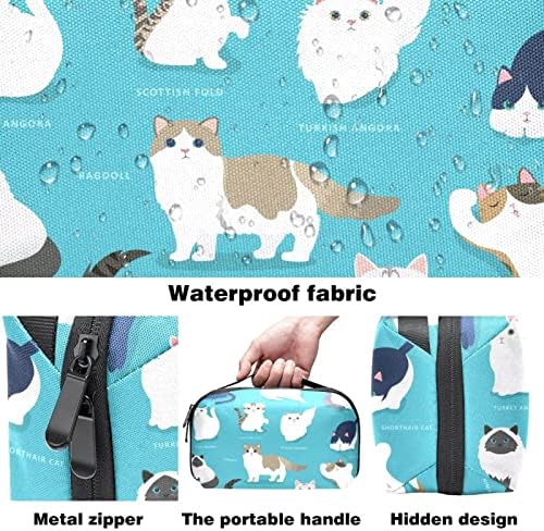 Bolsa de higiene pessoal Kit DOPP pendurado para homens Saco de barbear resistente à água para viajar, Cats de desenhos animados