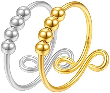 Anéis de casamento e noivado para mulheres Única espiral para mulheres bobina para anéis de anel de ansiedade anéis de dedos ajustáveis