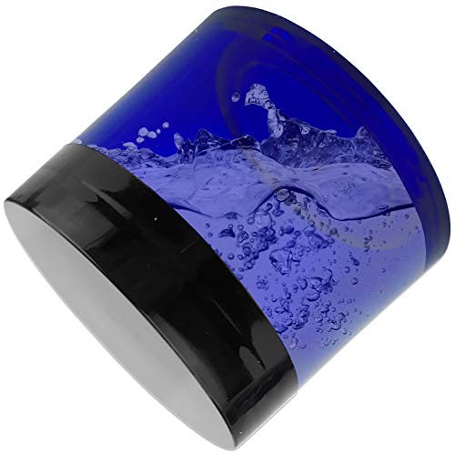 Beauticom® 180 peças 30g/30ml de parede grossa redonda de cobalto azul de contêiner plástico com tampas pretas planas - jarro