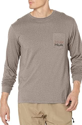 Tee de bolso masculino de Huk | Camiseta de pesca de mangas compridas