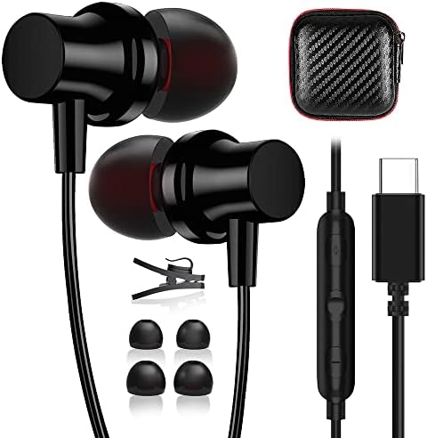 Apetoo ​​2-Pack USB C fones de ouvido HIFI Tipo C ouvido fones de ouvido com cancelamento de ruído de controle de volume de microfones
