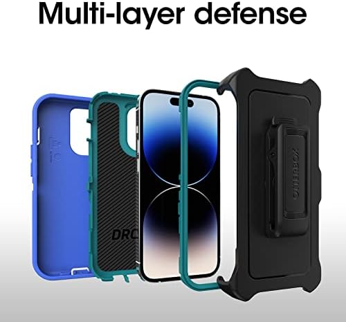 OtterBox iPhone 14 Pro Bundle: Série Defender Screenless Case & Amplify Glass Antimicrobian Screen Protector