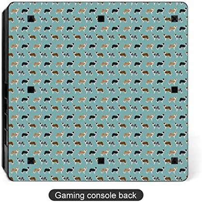Border Collies Stick Skin Protector Slim Tampa para PS-4 Slim/PS-4 Pro Console & 2 Controller